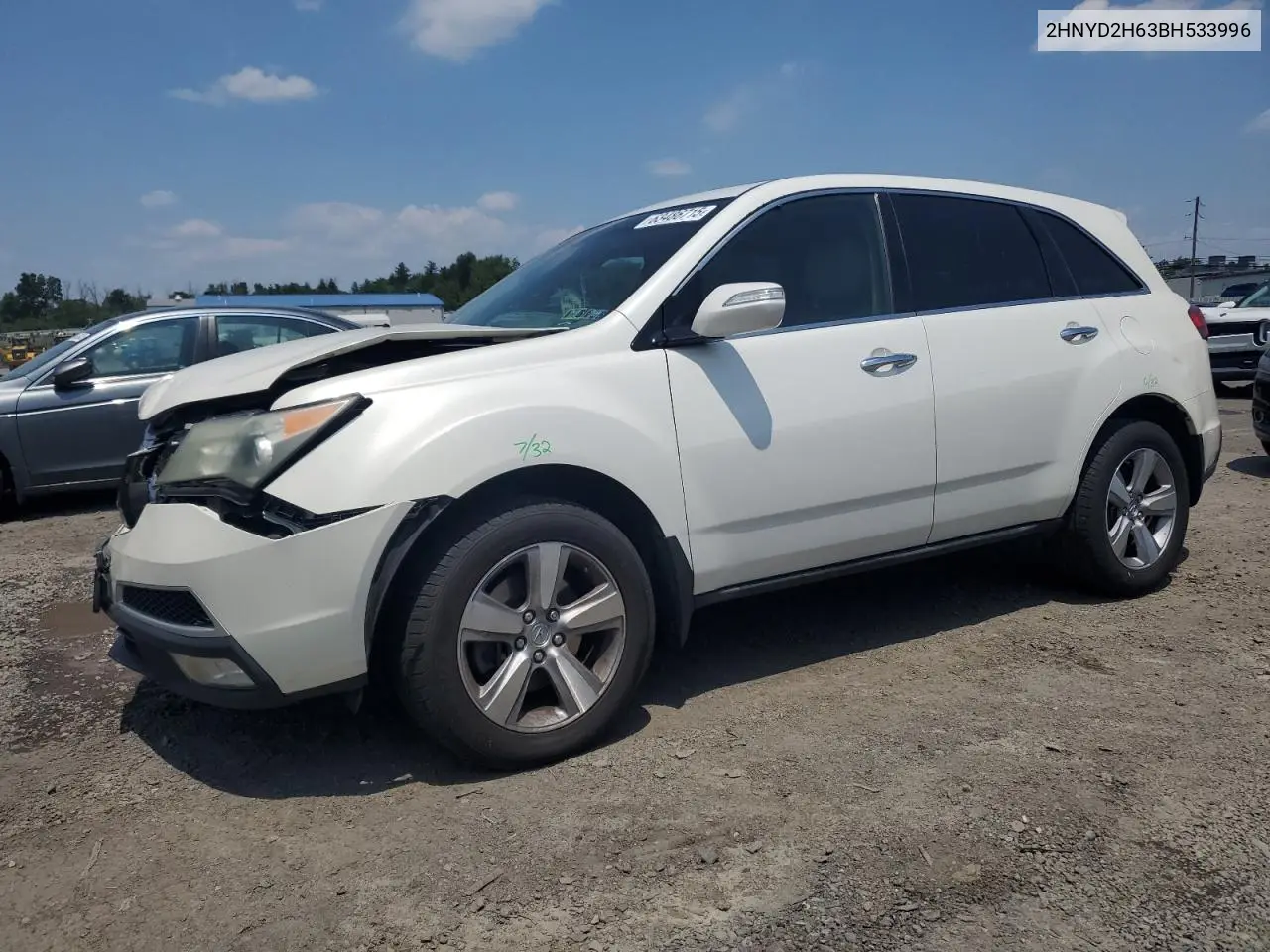 2011 Acura Mdx Technology VIN: 2HNYD2H63BH533996 Lot: 63486715