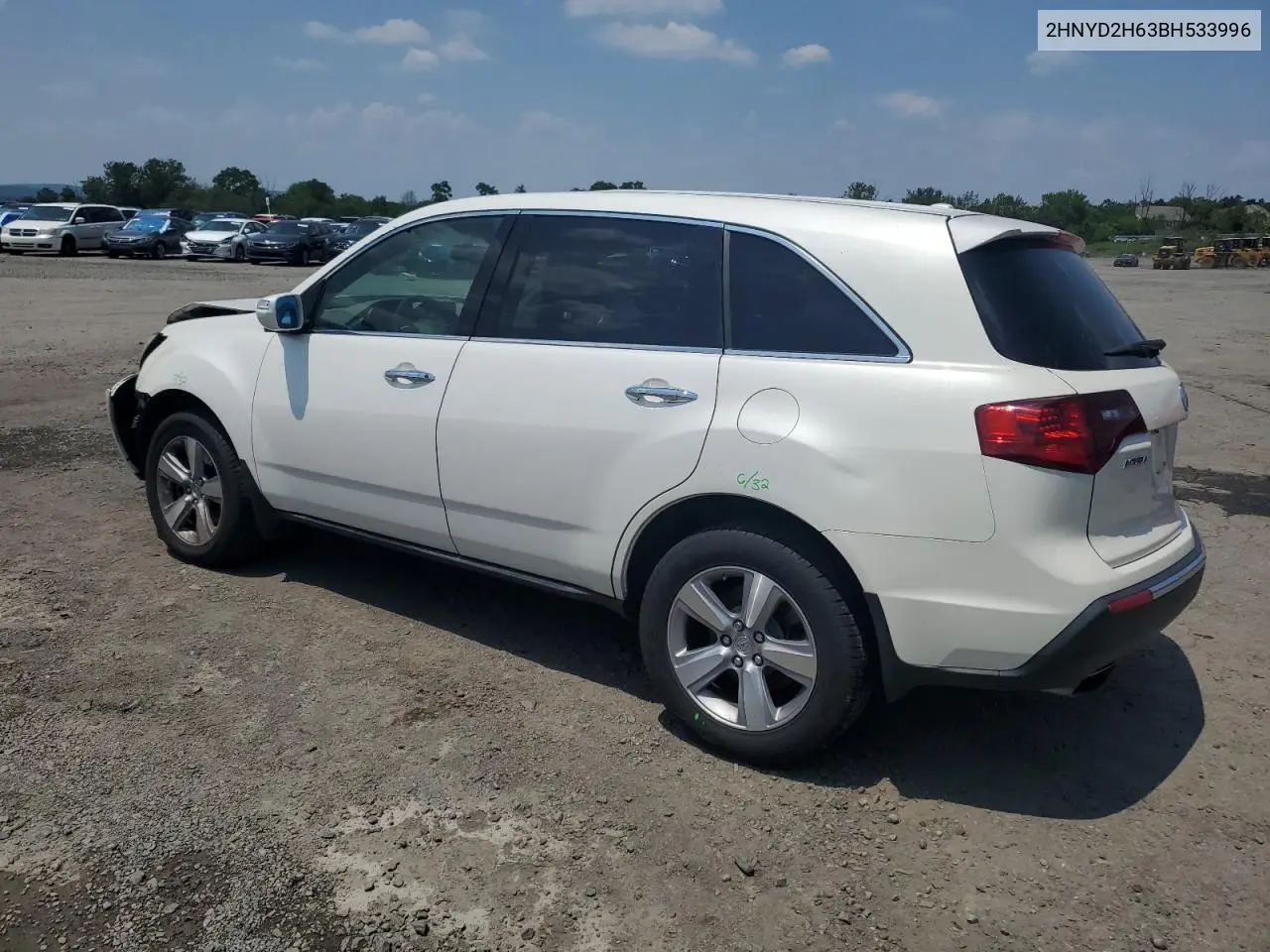 2011 Acura Mdx Technology VIN: 2HNYD2H63BH533996 Lot: 63486715