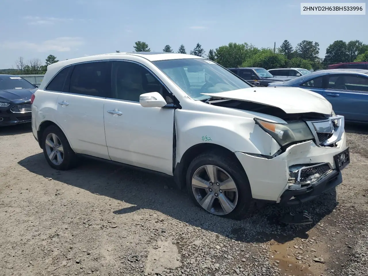 2011 Acura Mdx Technology VIN: 2HNYD2H63BH533996 Lot: 63486715