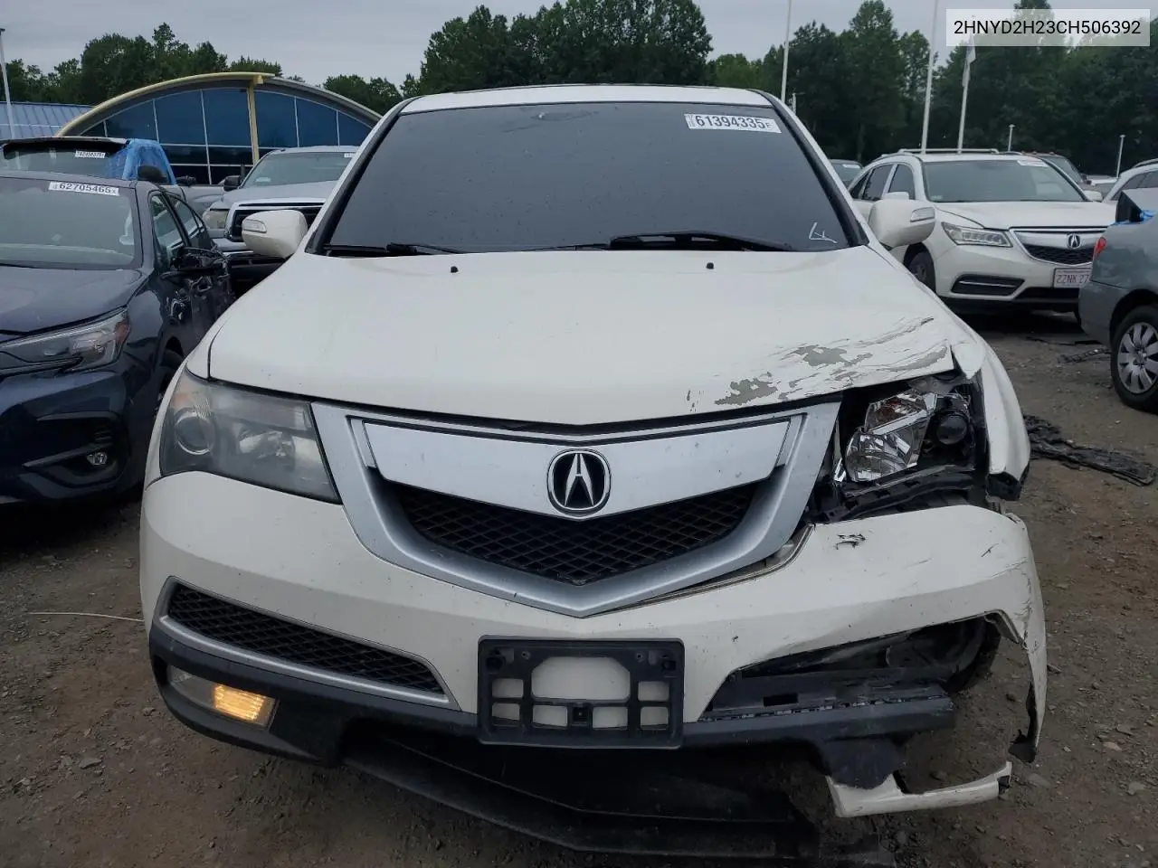 2012 Acura Mdx VIN: 2HNYD2H23CH506392 Lot: 61394335