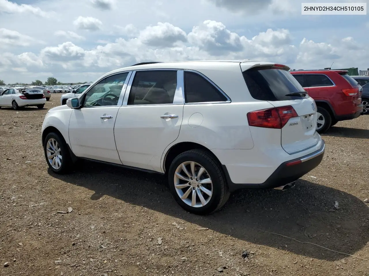2012 Acura Mdx Technology VIN: 2HNYD2H34CH510105 Lot: 62614385