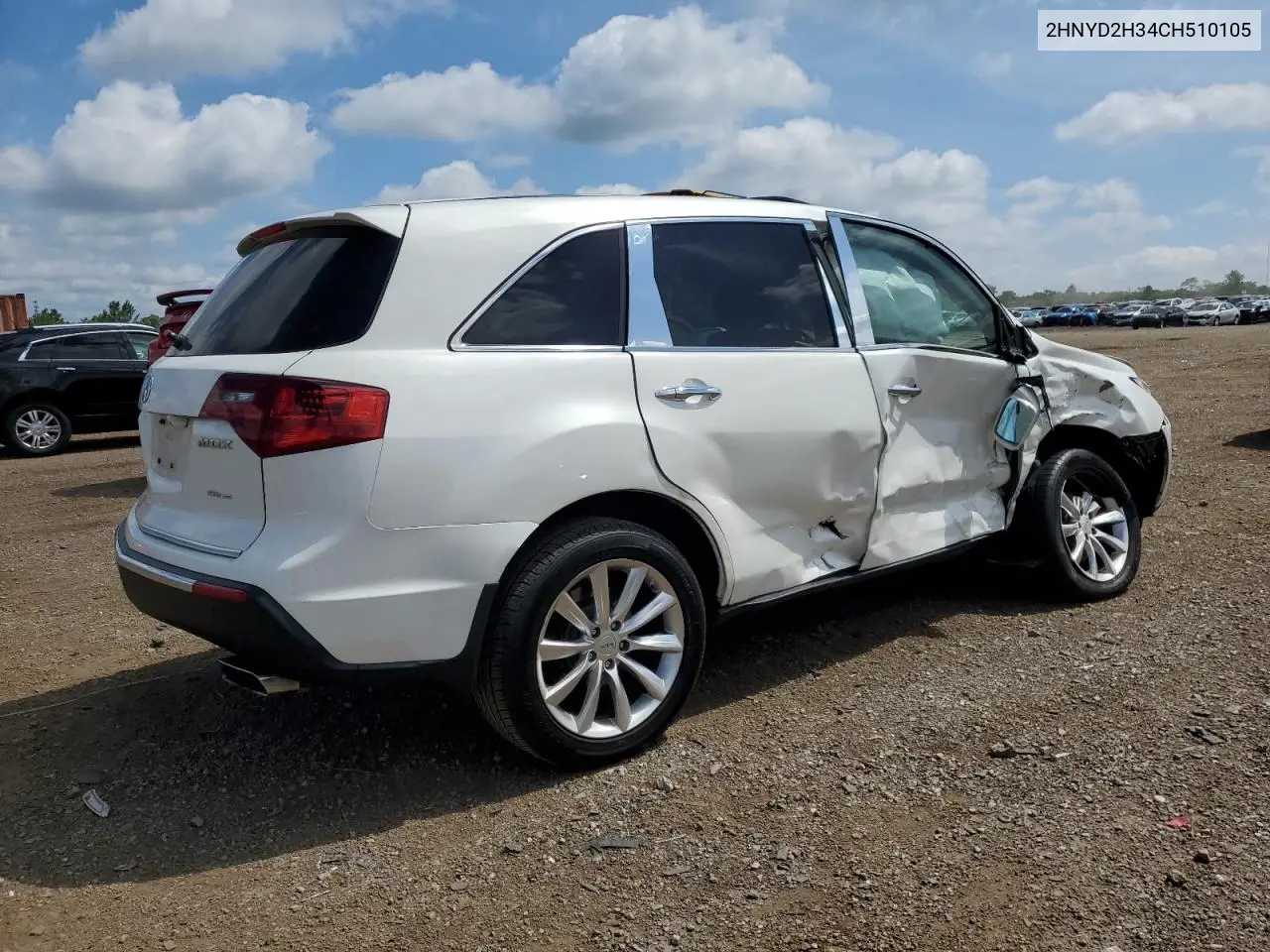 2012 Acura Mdx Technology VIN: 2HNYD2H34CH510105 Lot: 62614385