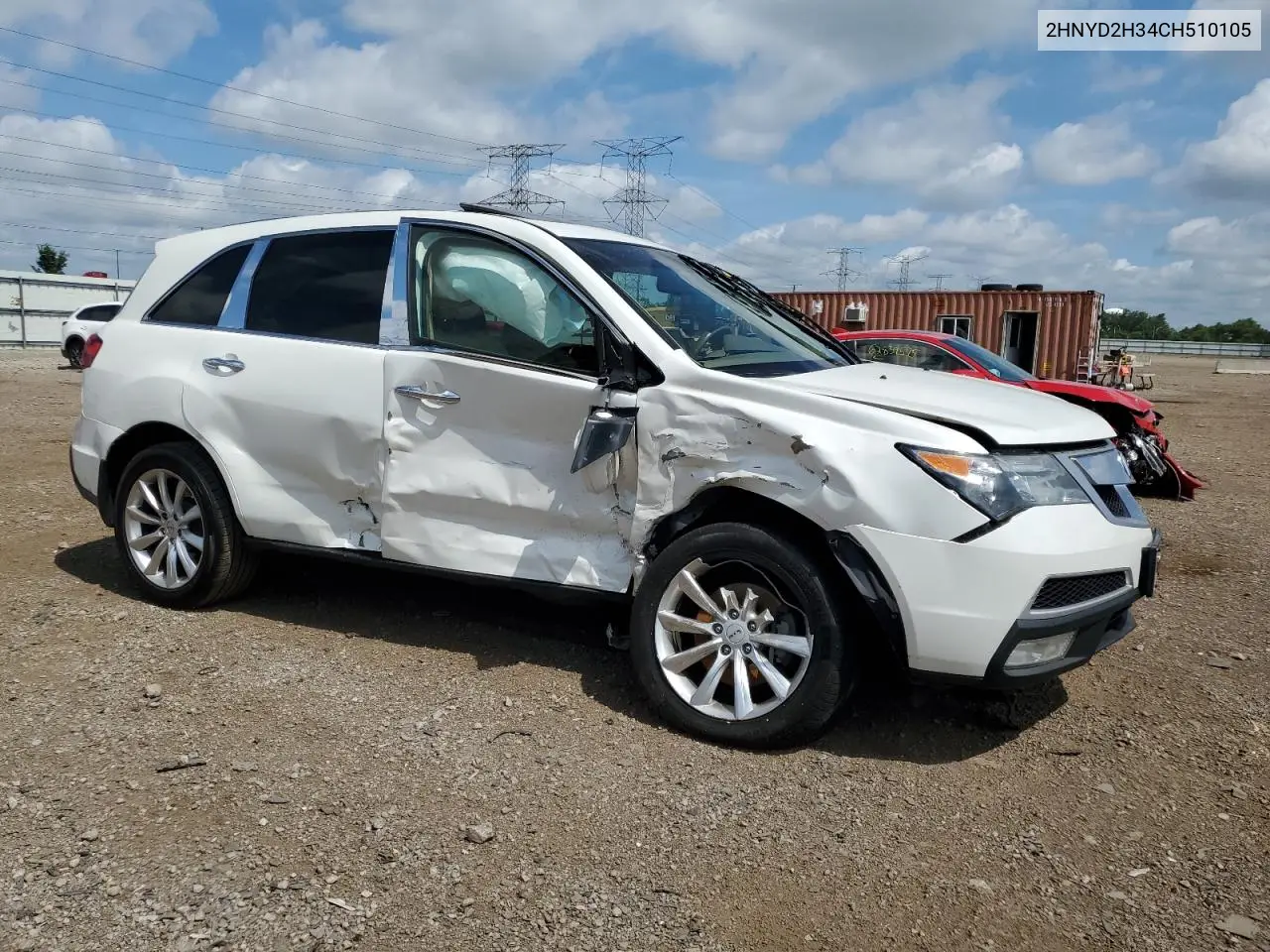 2012 Acura Mdx Technology VIN: 2HNYD2H34CH510105 Lot: 62614385