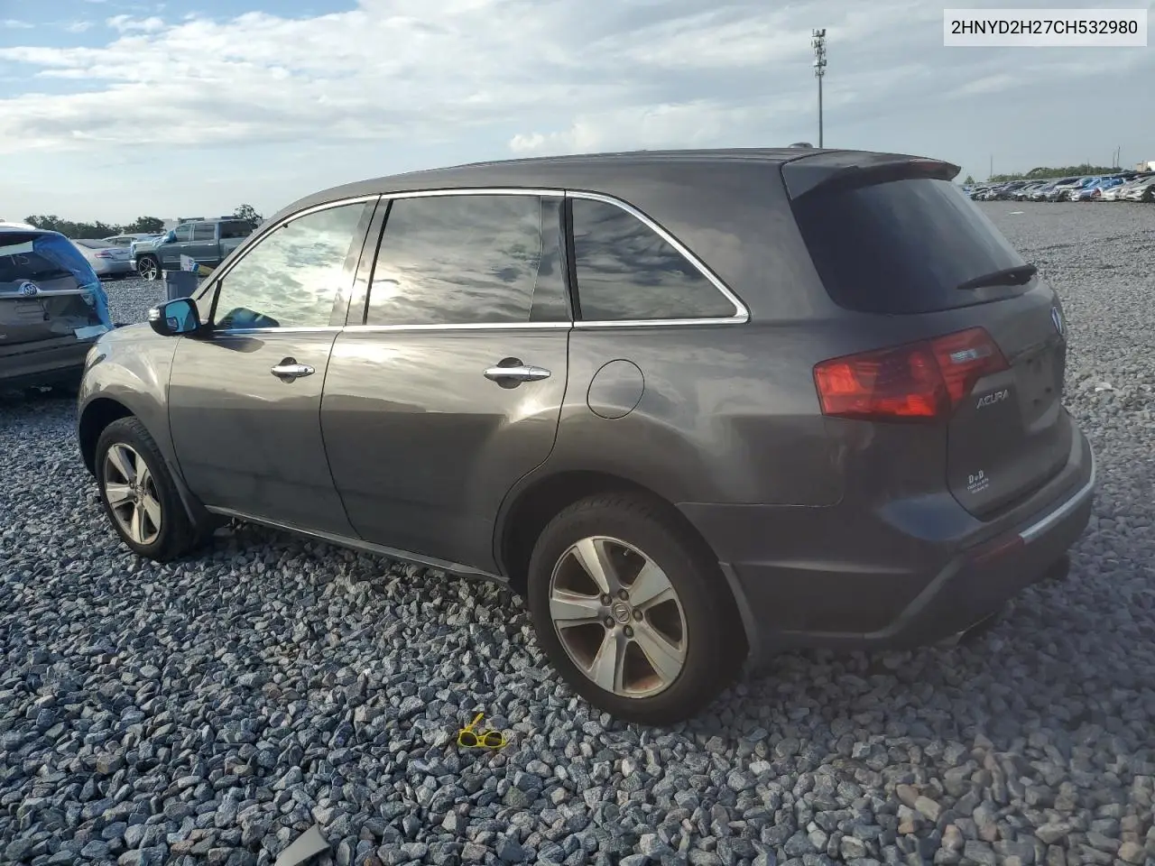 2012 Acura Mdx VIN: 2HNYD2H27CH532980 Lot: 62906495