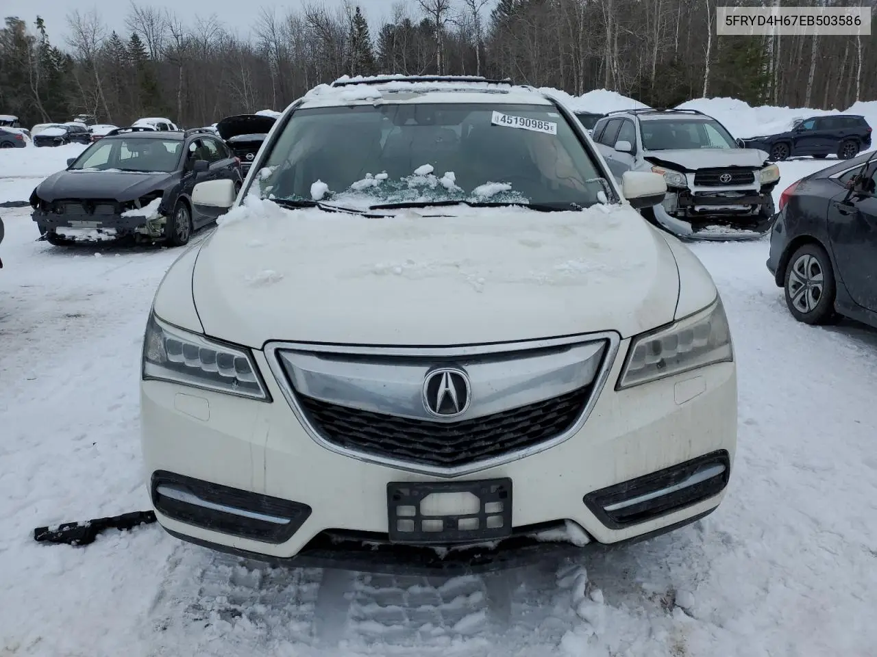 2014 Acura Mdx Technology VIN: 5FRYD4H67EB503586 Lot: 45190985