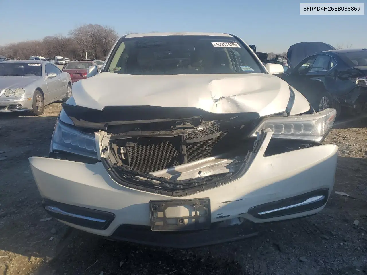 2014 Acura Mdx VIN: 5FRYD4H26EB038859 Lot: 46517465