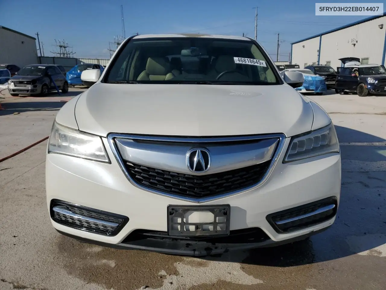 2014 Acura Mdx VIN: 5FRYD3H22EB014407 Lot: 46818645