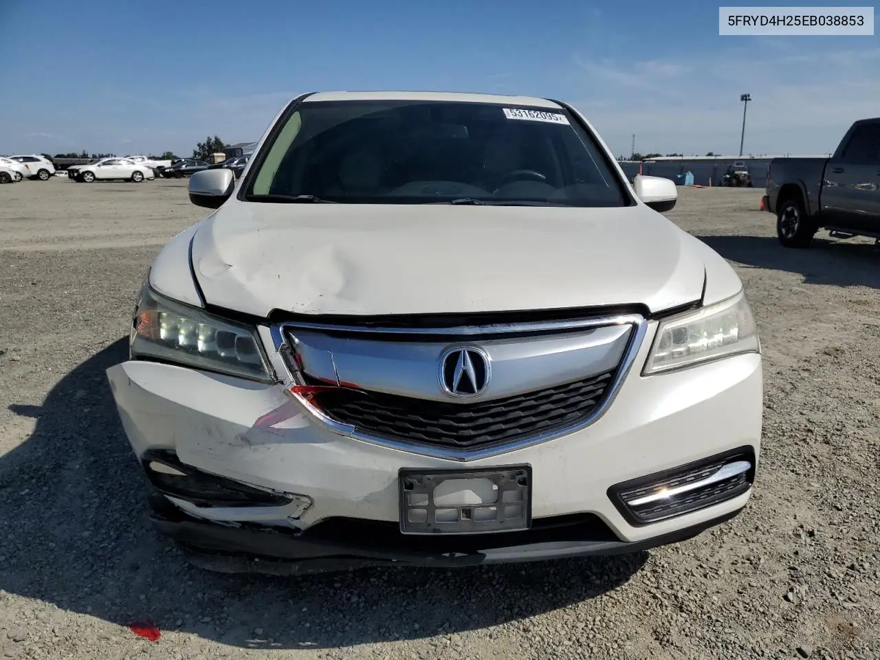 2014 Acura Mdx VIN: 5FRYD4H25EB038853 Lot: 53162095