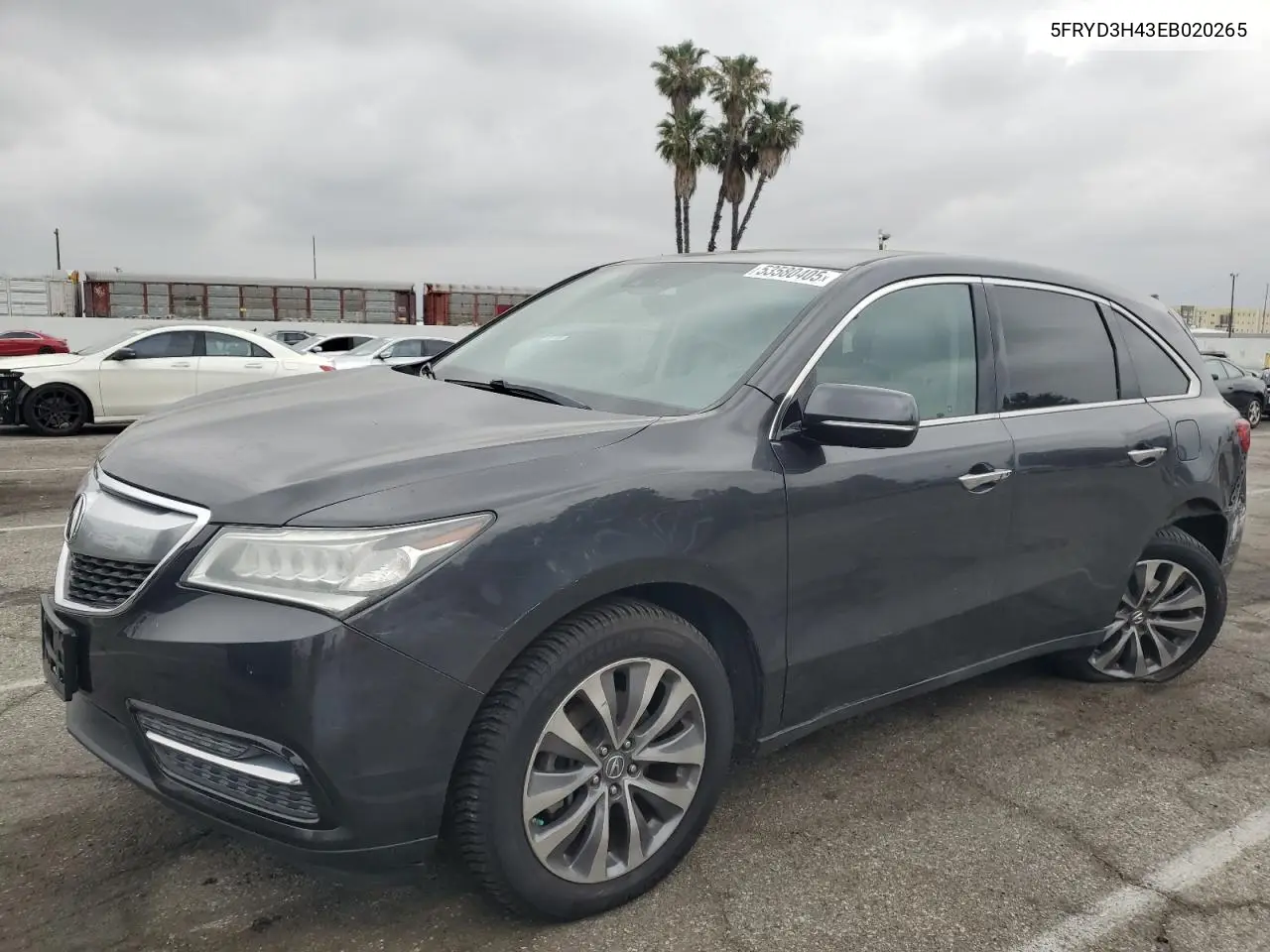 2014 Acura Mdx Technology VIN: 5FRYD3H43EB020265 Lot: 53580405