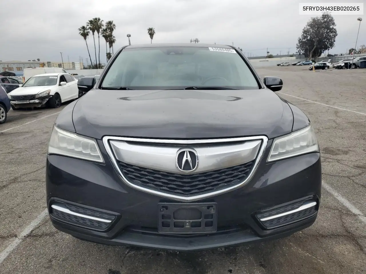 2014 Acura Mdx Technology VIN: 5FRYD3H43EB020265 Lot: 53580405
