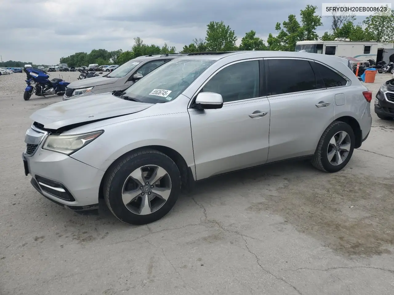 2014 Acura Mdx VIN: 5FRYD3H20EB008623 Lot: 55636745