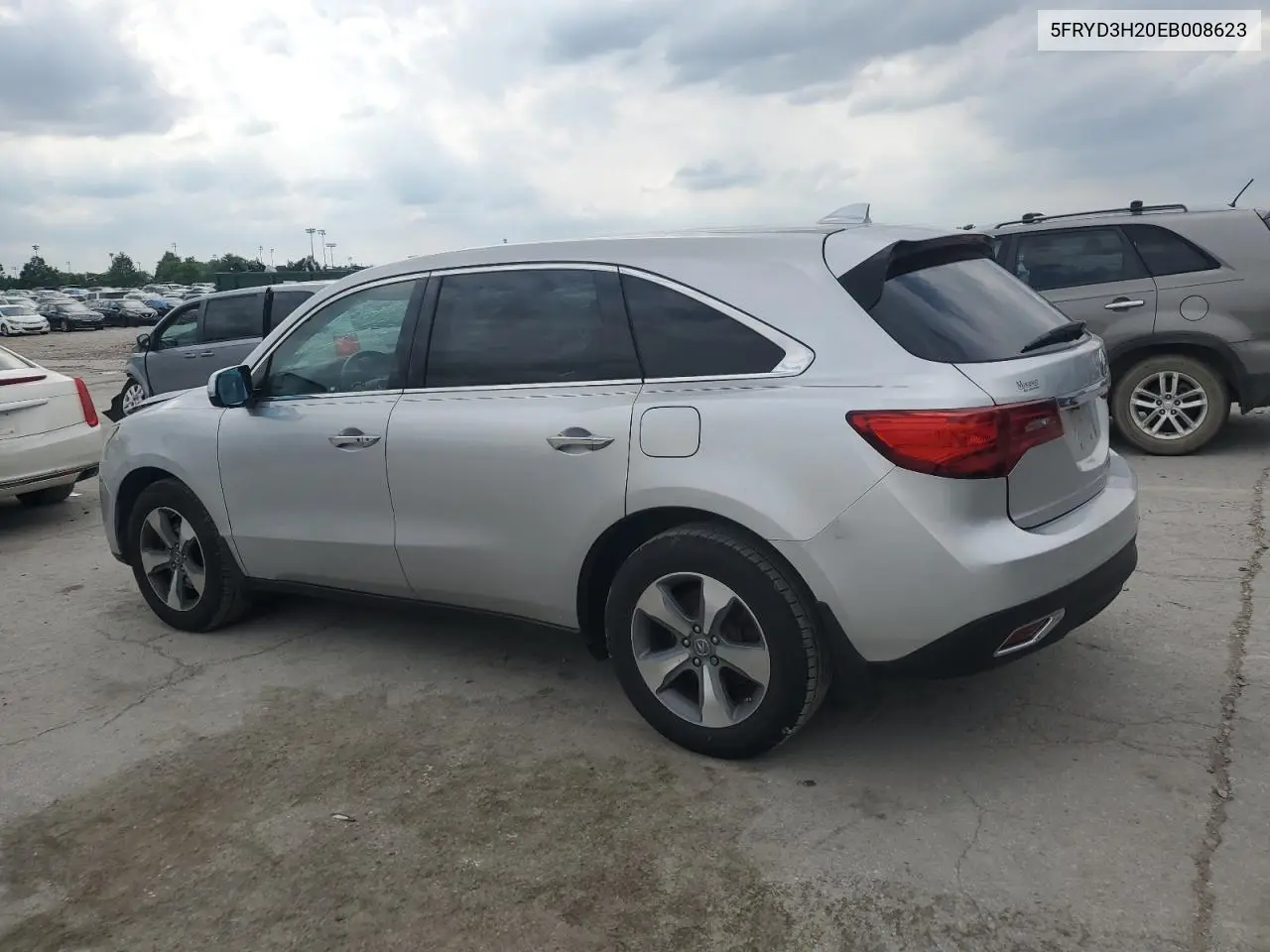 2014 Acura Mdx VIN: 5FRYD3H20EB008623 Lot: 55636745