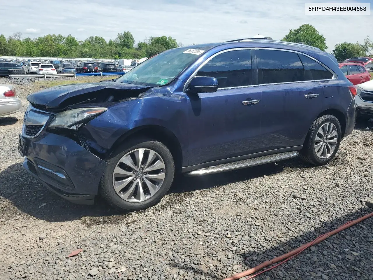 2014 Acura Mdx Technology VIN: 5FRYD4H43EB004668 Lot: 55882265