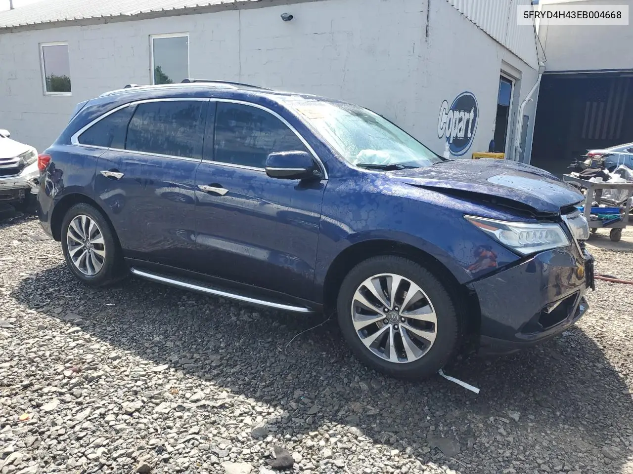 2014 Acura Mdx Technology VIN: 5FRYD4H43EB004668 Lot: 55882265