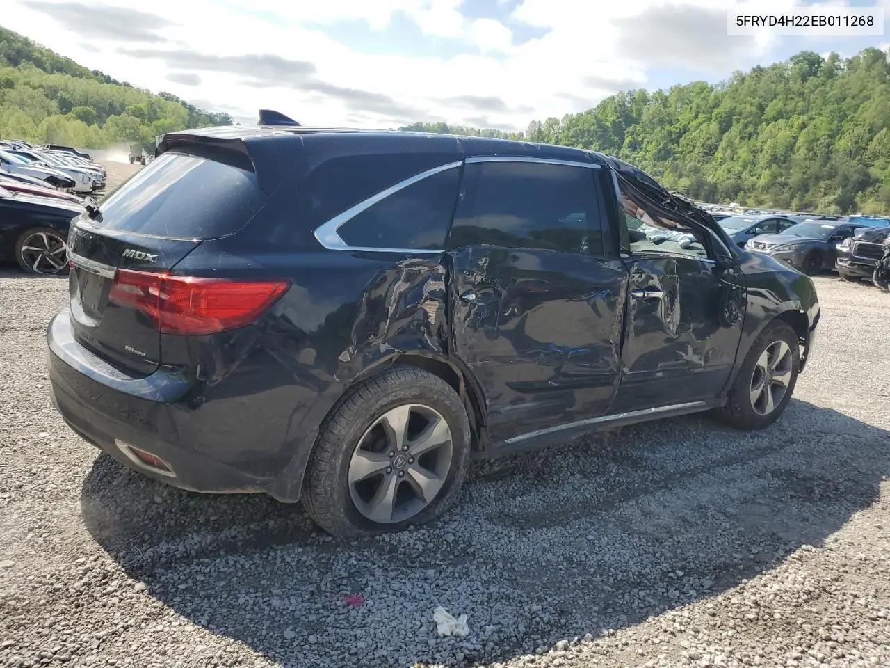2014 Acura Mdx VIN: 5FRYD4H22EB011268 Lot: 55961295