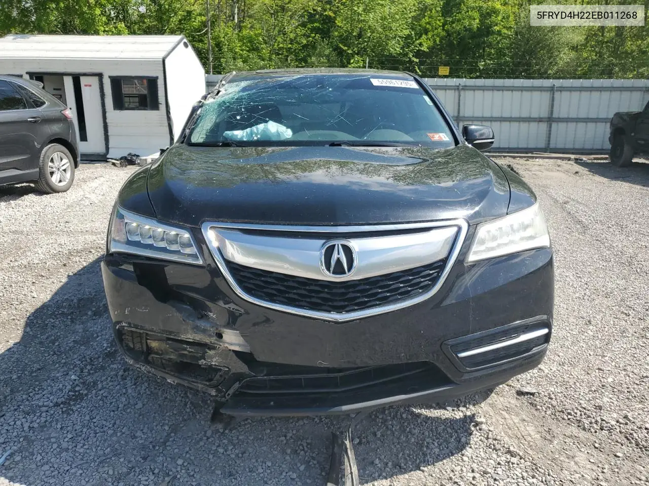 2014 Acura Mdx VIN: 5FRYD4H22EB011268 Lot: 55961295