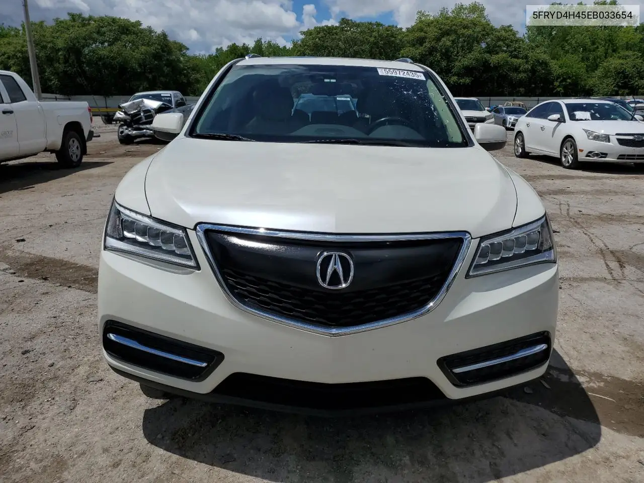 2014 Acura Mdx Technology VIN: 5FRYD4H45EB033654 Lot: 55972435