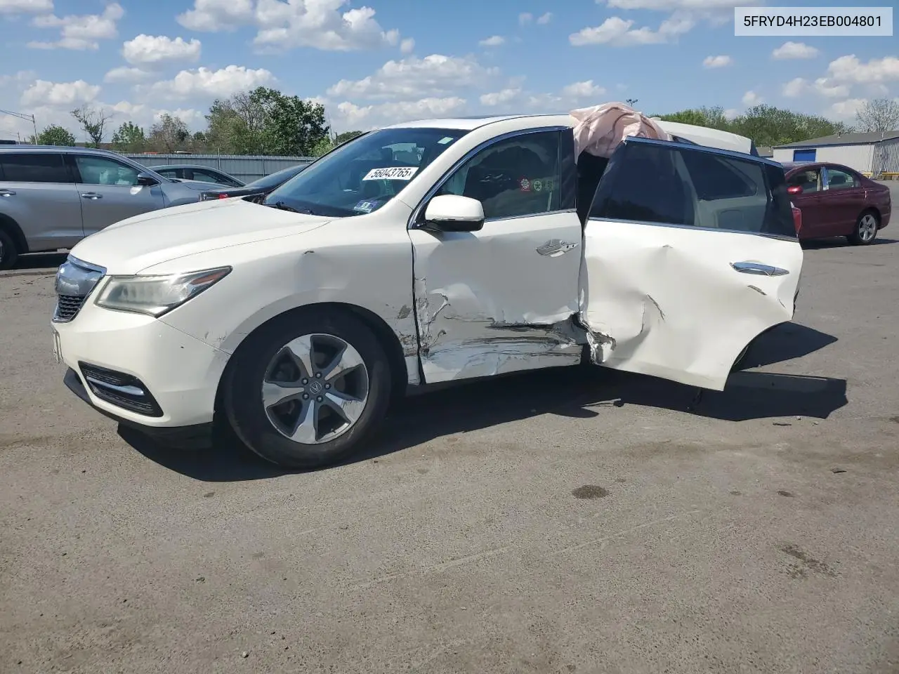 2014 Acura Mdx VIN: 5FRYD4H23EB004801 Lot: 56043765