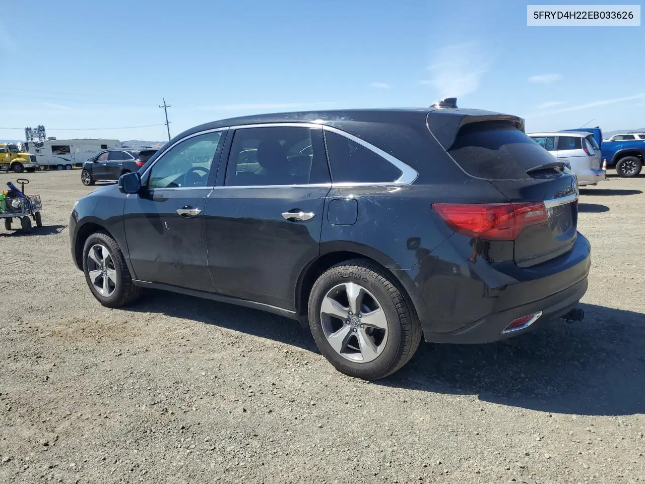 2014 Acura Mdx VIN: 5FRYD4H22EB033626 Lot: 56412005