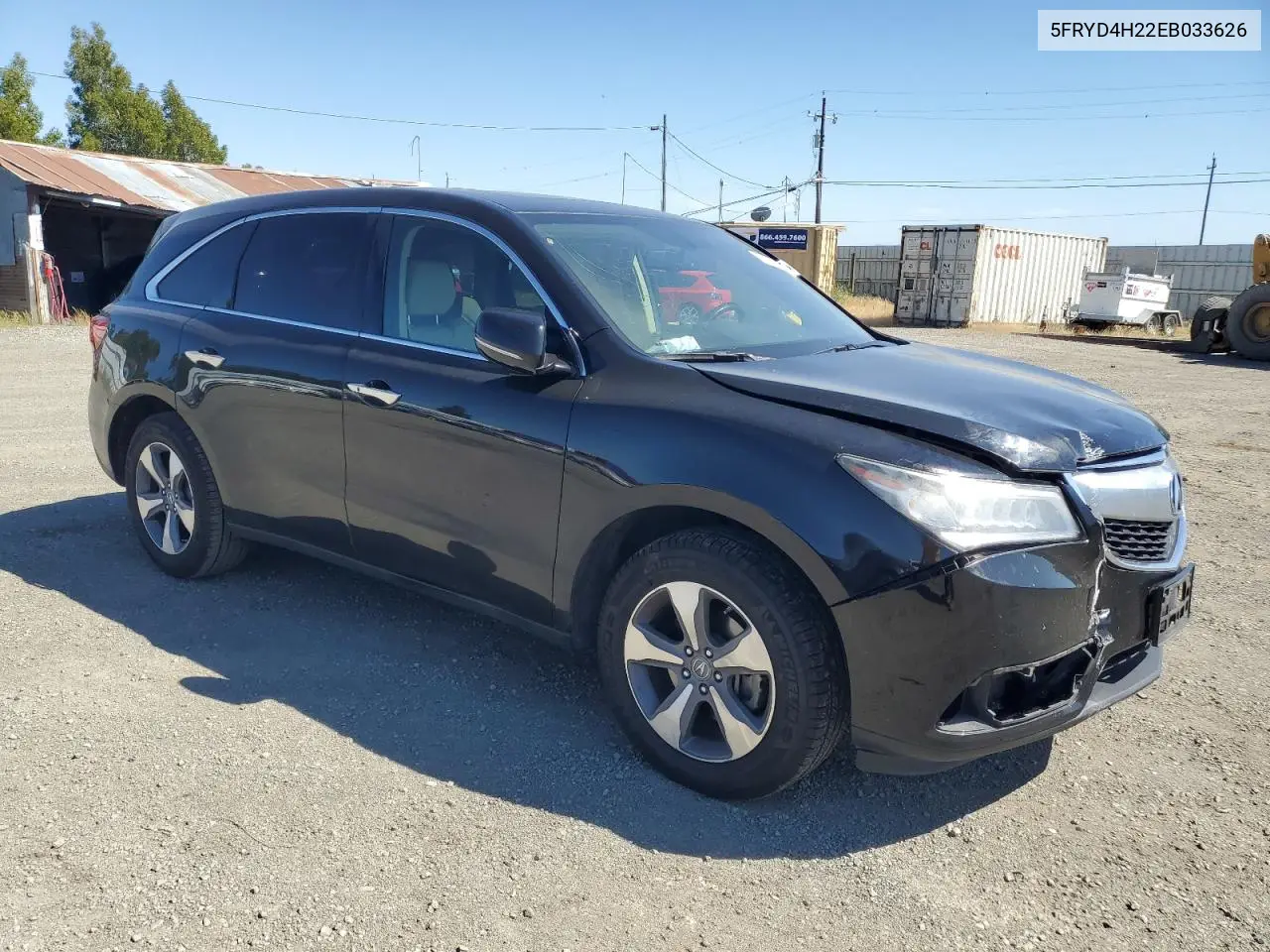 2014 Acura Mdx VIN: 5FRYD4H22EB033626 Lot: 56412005