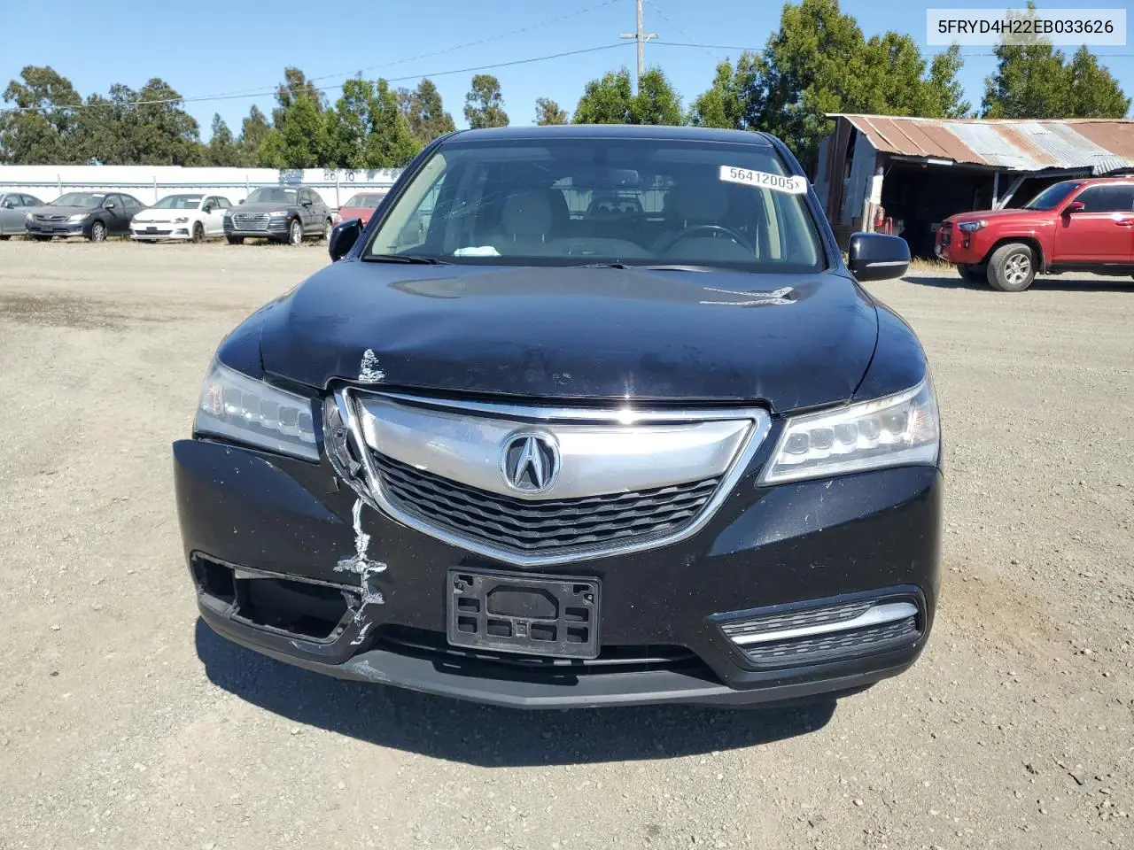 2014 Acura Mdx VIN: 5FRYD4H22EB033626 Lot: 56412005