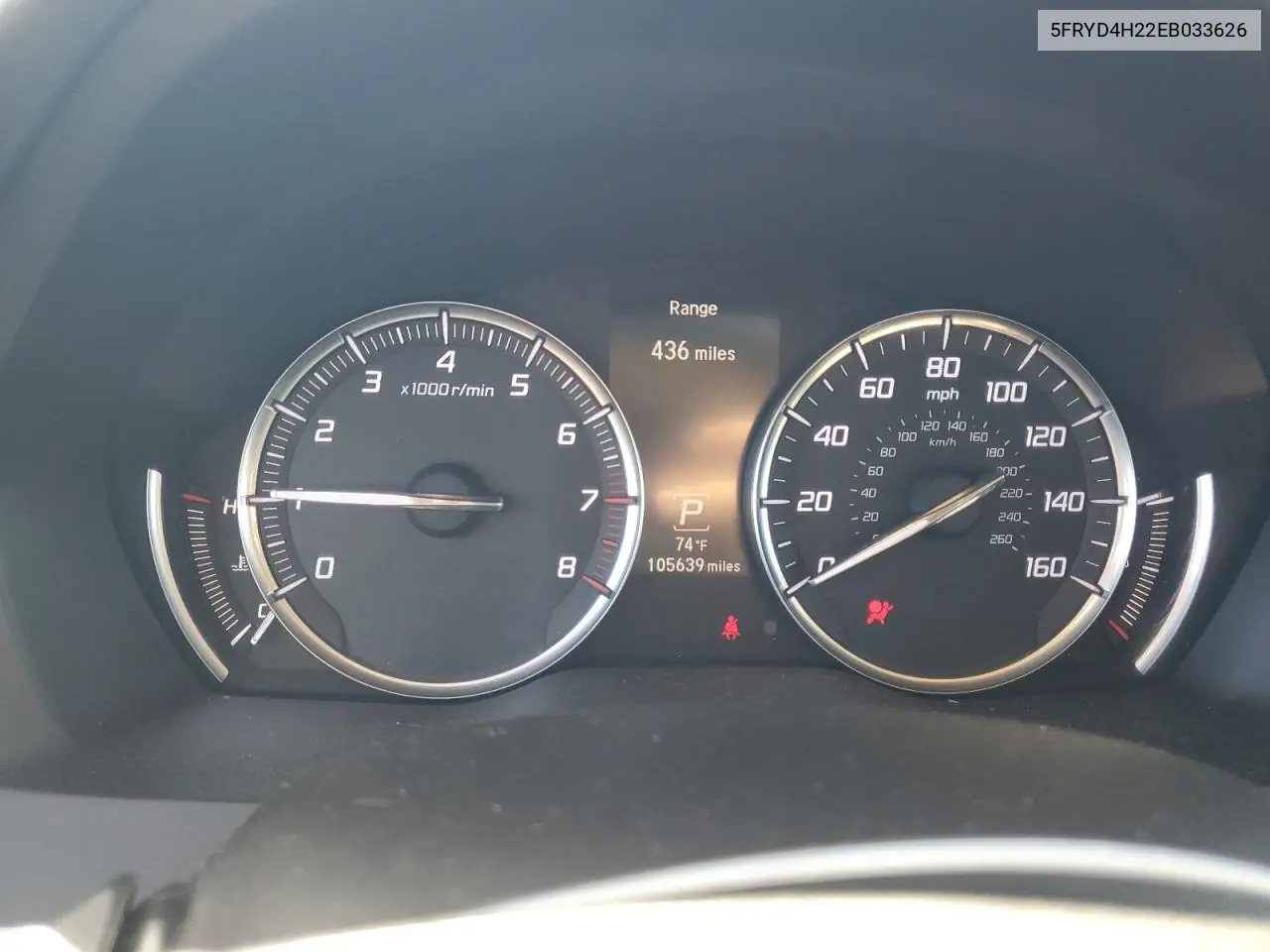 2014 Acura Mdx VIN: 5FRYD4H22EB033626 Lot: 56412005