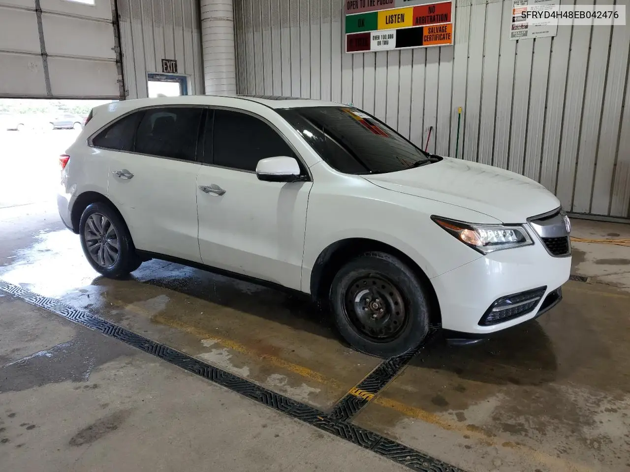 2014 Acura Mdx Technology VIN: 5FRYD4H48EB042476 Lot: 56474755