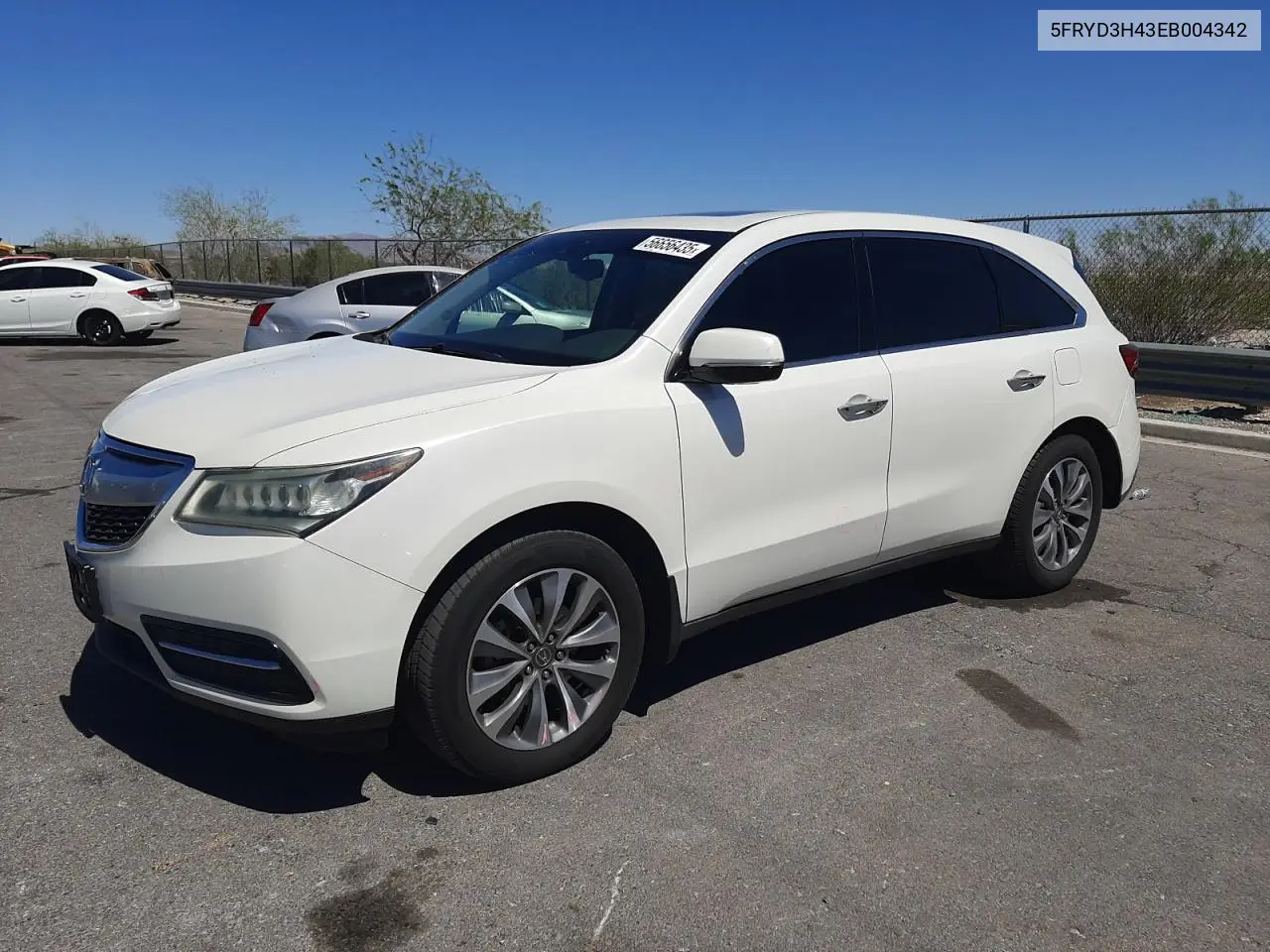 2014 Acura Mdx Technology VIN: 5FRYD3H43EB004342 Lot: 56656435