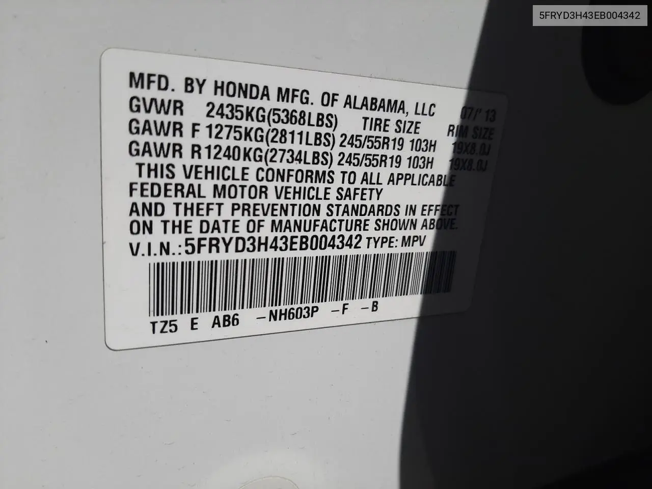 2014 Acura Mdx Technology VIN: 5FRYD3H43EB004342 Lot: 56656435