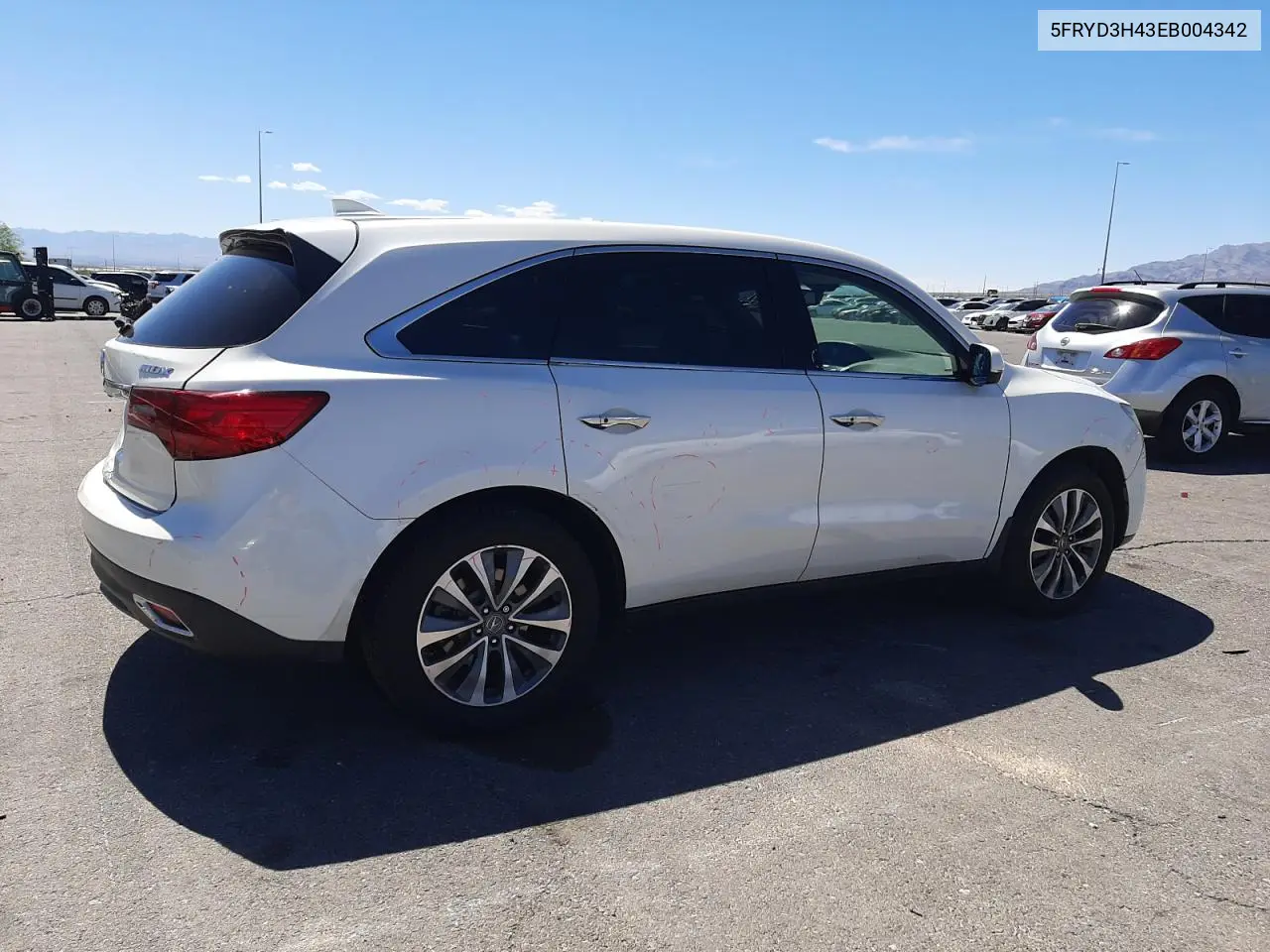 2014 Acura Mdx Technology VIN: 5FRYD3H43EB004342 Lot: 56656435