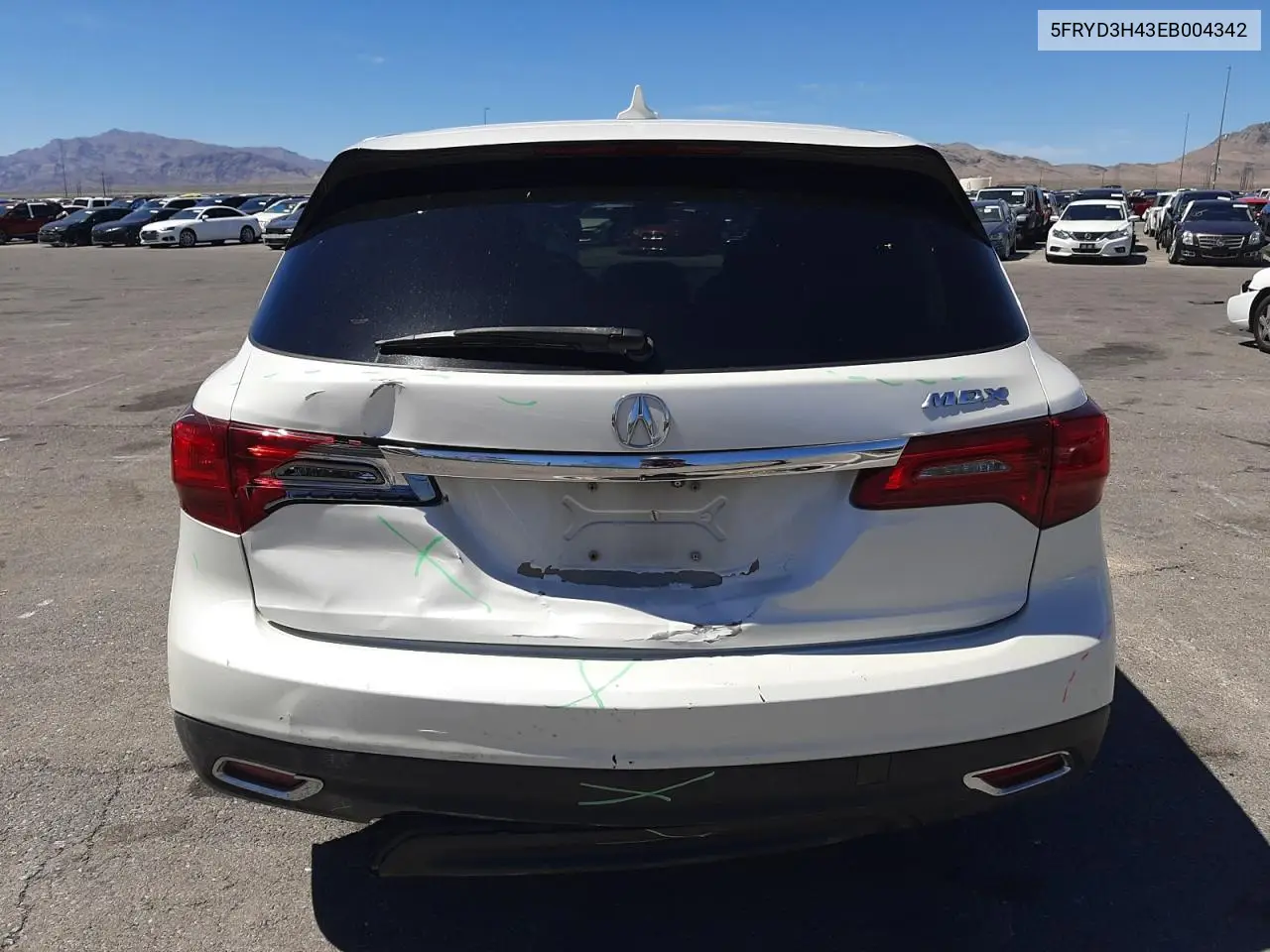 2014 Acura Mdx Technology VIN: 5FRYD3H43EB004342 Lot: 56656435