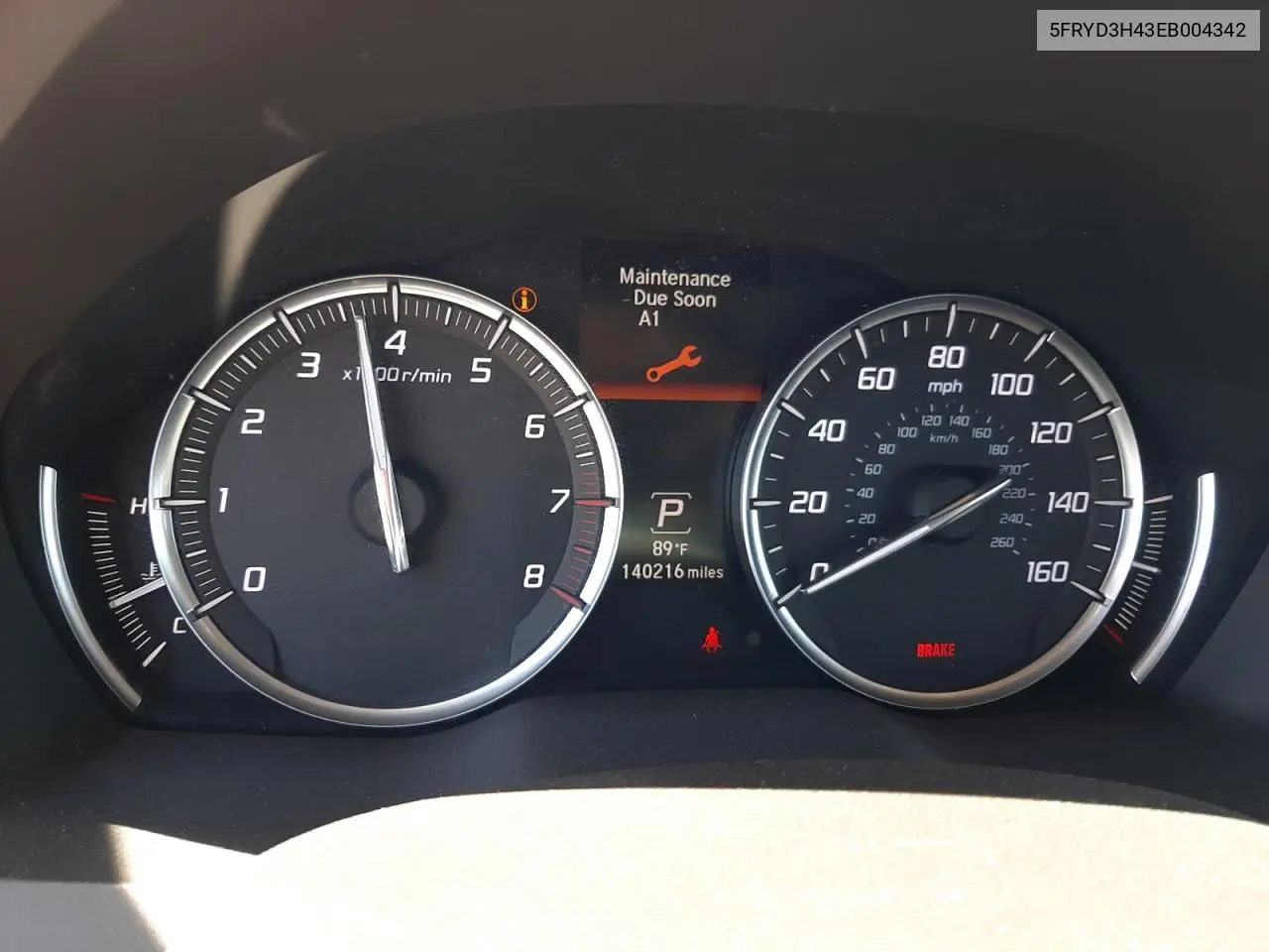 2014 Acura Mdx Technology VIN: 5FRYD3H43EB004342 Lot: 56656435