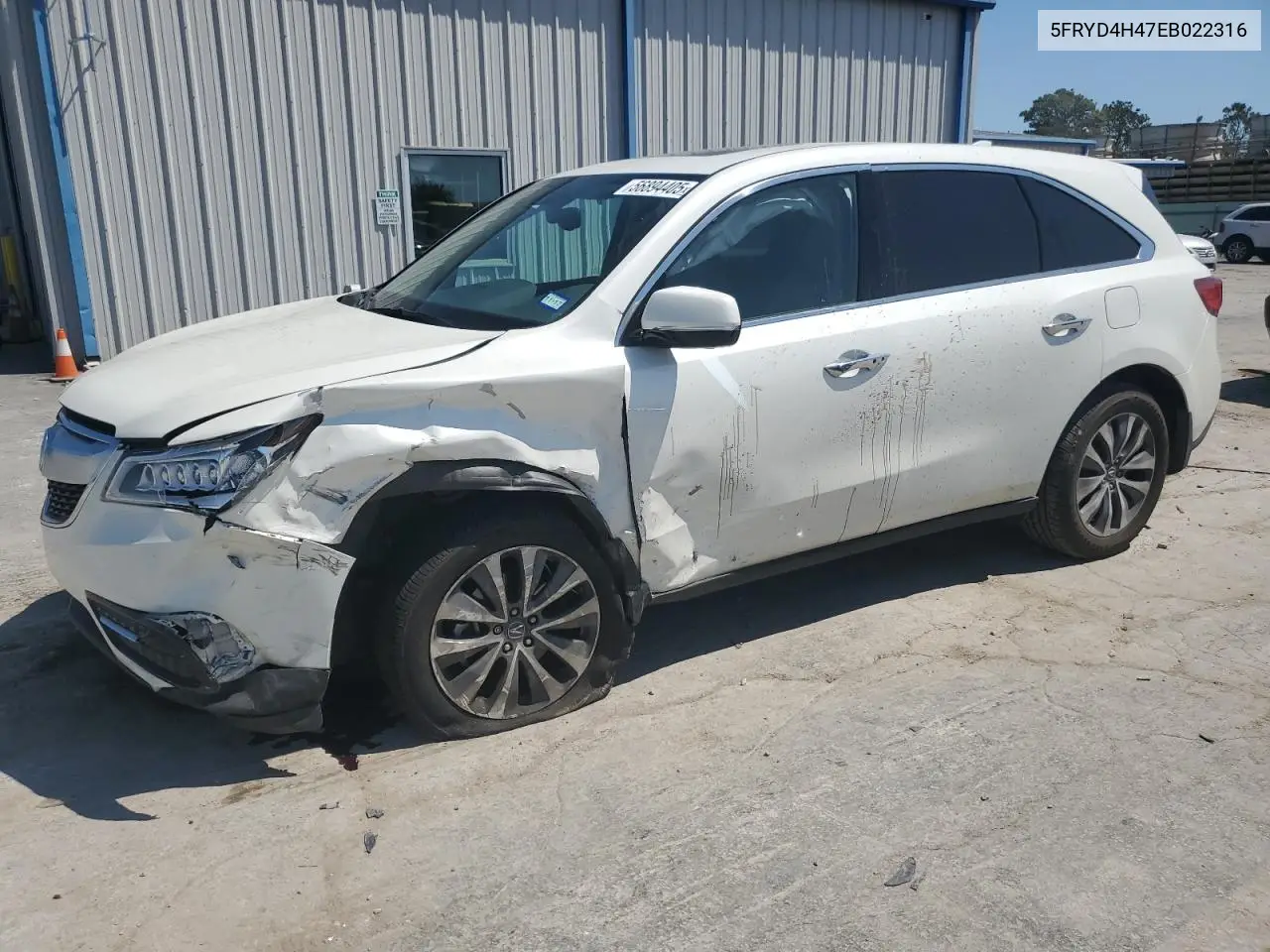 2014 Acura Mdx Technology VIN: 5FRYD4H47EB022316 Lot: 56894405