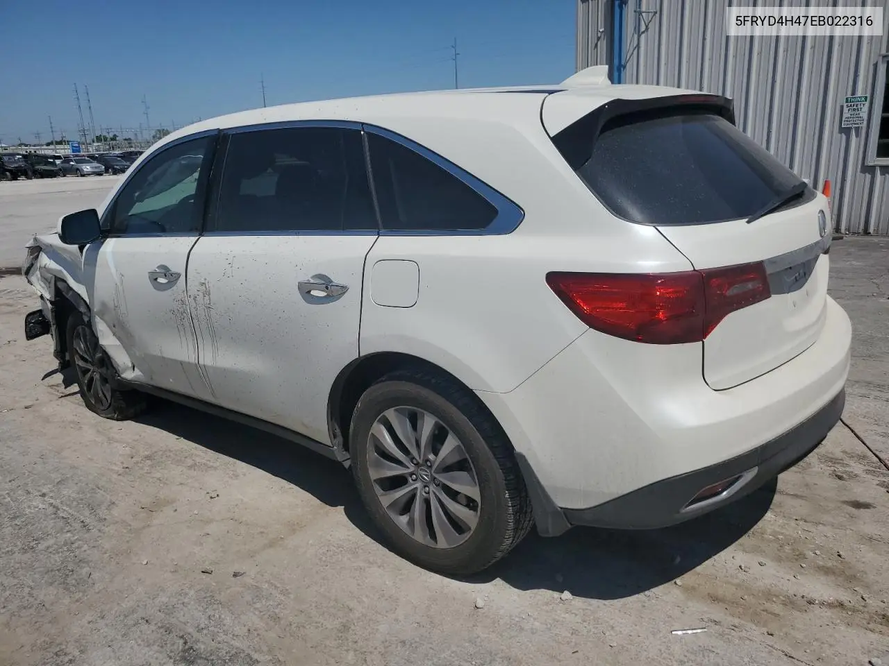 2014 Acura Mdx Technology VIN: 5FRYD4H47EB022316 Lot: 56894405