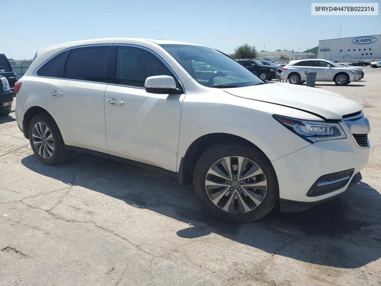 2014 Acura Mdx Technology VIN: 5FRYD4H47EB022316 Lot: 56894405