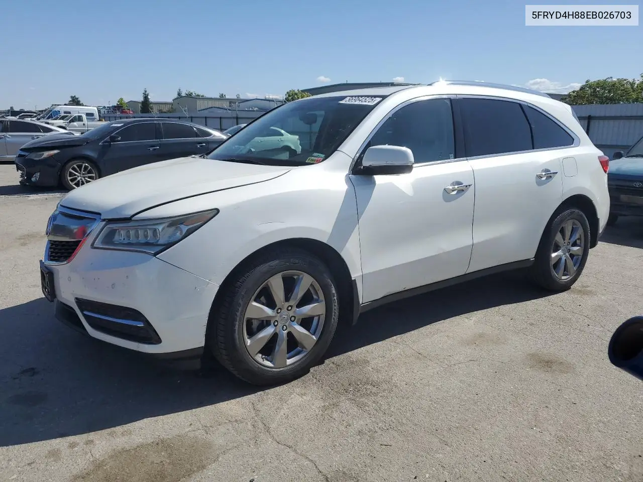 2014 Acura Mdx Advance VIN: 5FRYD4H88EB026703 Lot: 56964525