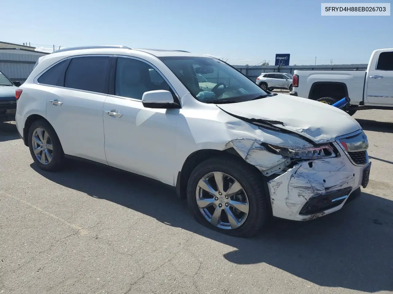 2014 Acura Mdx Advance VIN: 5FRYD4H88EB026703 Lot: 56964525