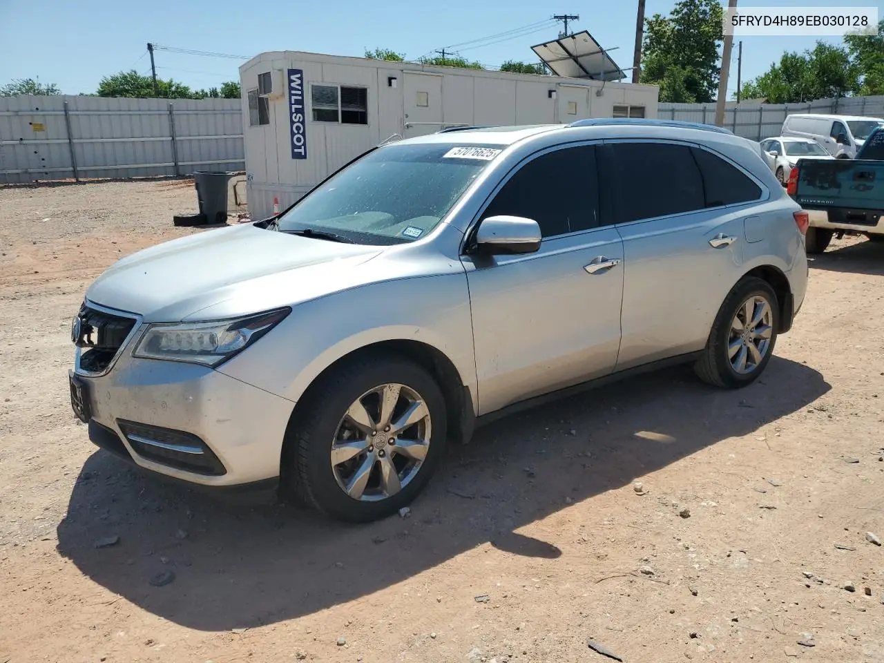 2014 Acura Mdx Advance VIN: 5FRYD4H89EB030128 Lot: 57076625