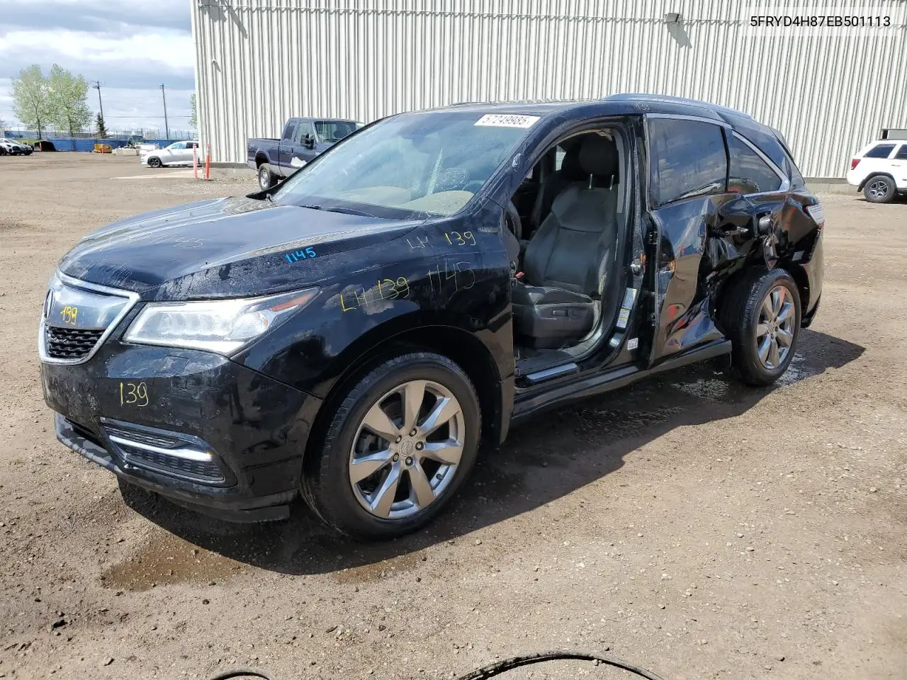 2014 Acura Mdx Advance VIN: 5FRYD4H87EB501113 Lot: 57249985
