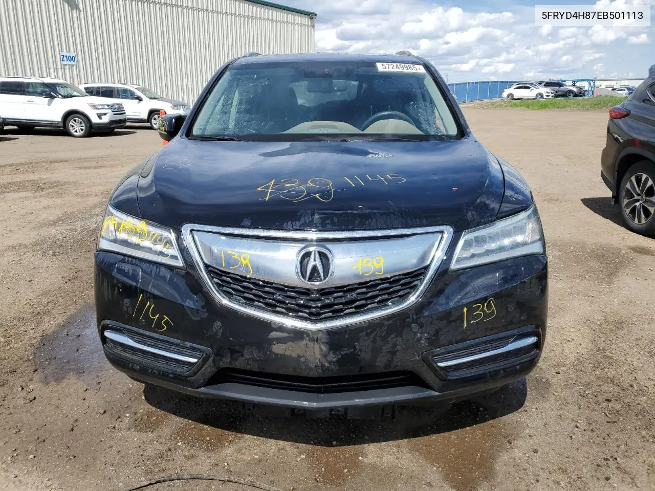 2014 Acura Mdx Advance VIN: 5FRYD4H87EB501113 Lot: 57249985