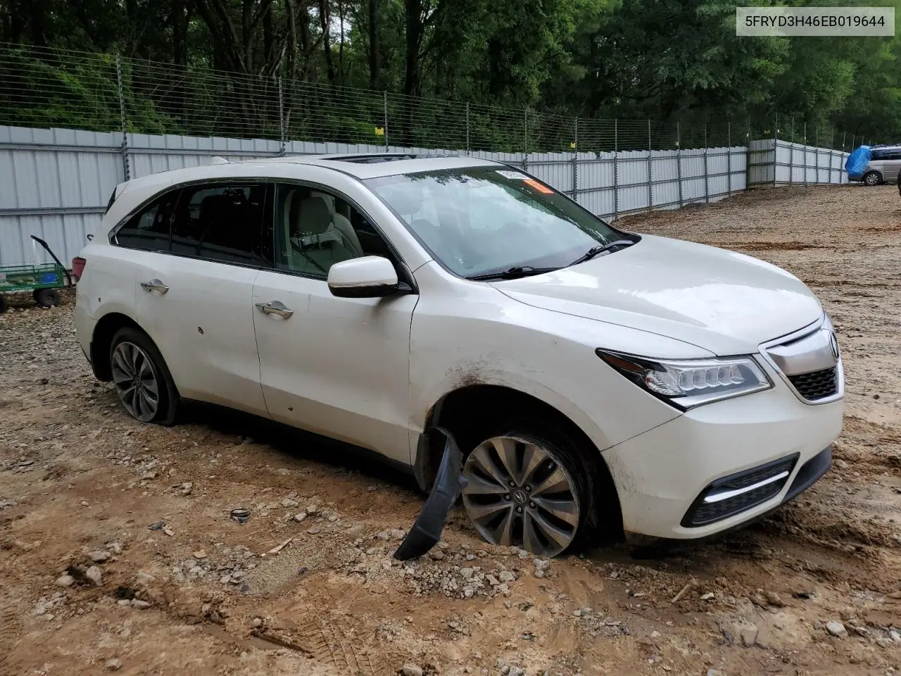 2014 Acura Mdx Technology VIN: 5FRYD3H46EB019644 Lot: 59476355