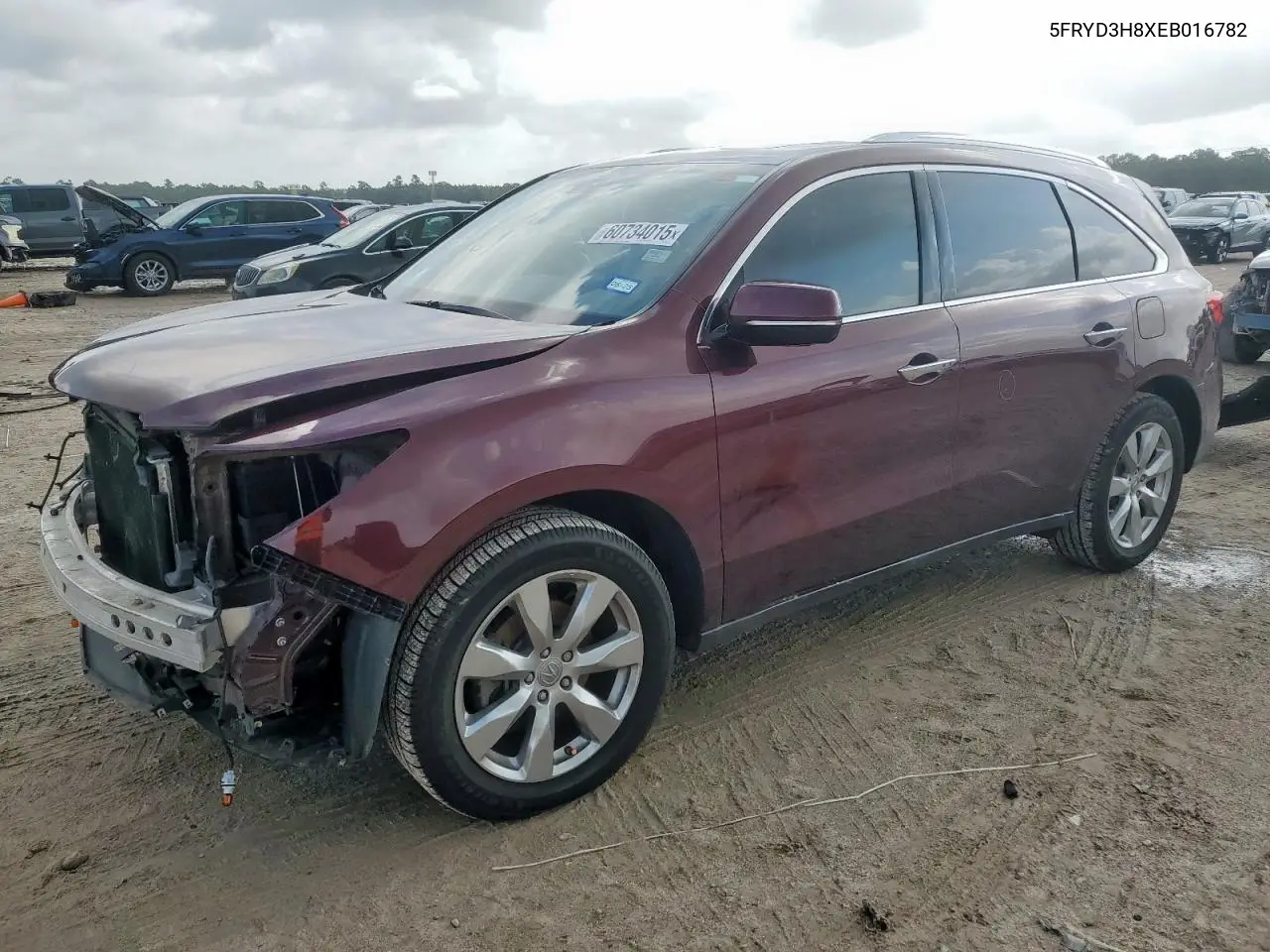 2014 Acura Mdx Advance VIN: 5FRYD3H8XEB016782 Lot: 60734015