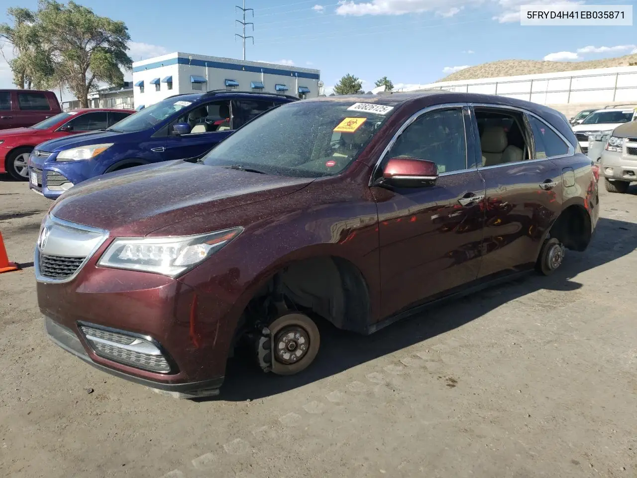 2014 Acura Mdx Technology VIN: 5FRYD4H41EB035871 Lot: 60826125