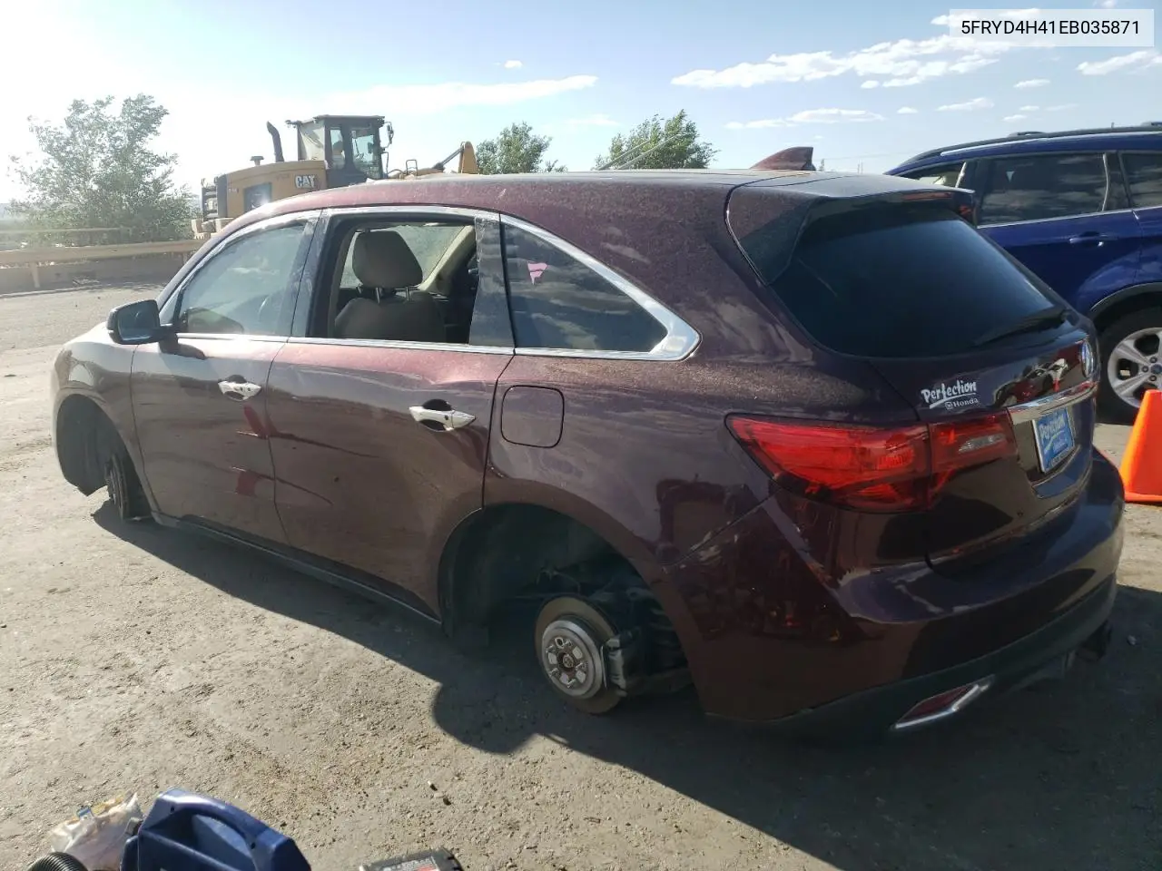 2014 Acura Mdx Technology VIN: 5FRYD4H41EB035871 Lot: 60826125