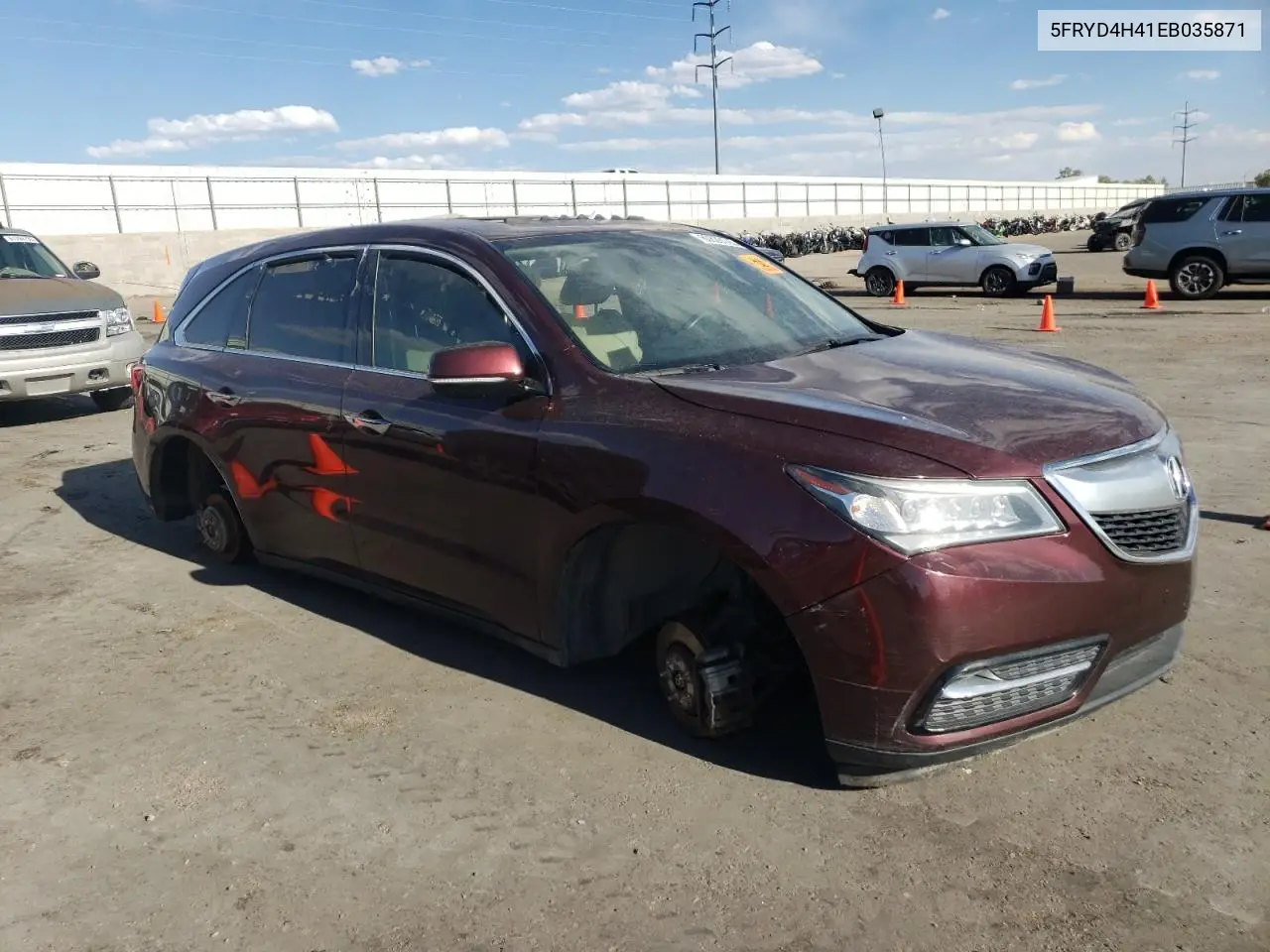 2014 Acura Mdx Technology VIN: 5FRYD4H41EB035871 Lot: 60826125