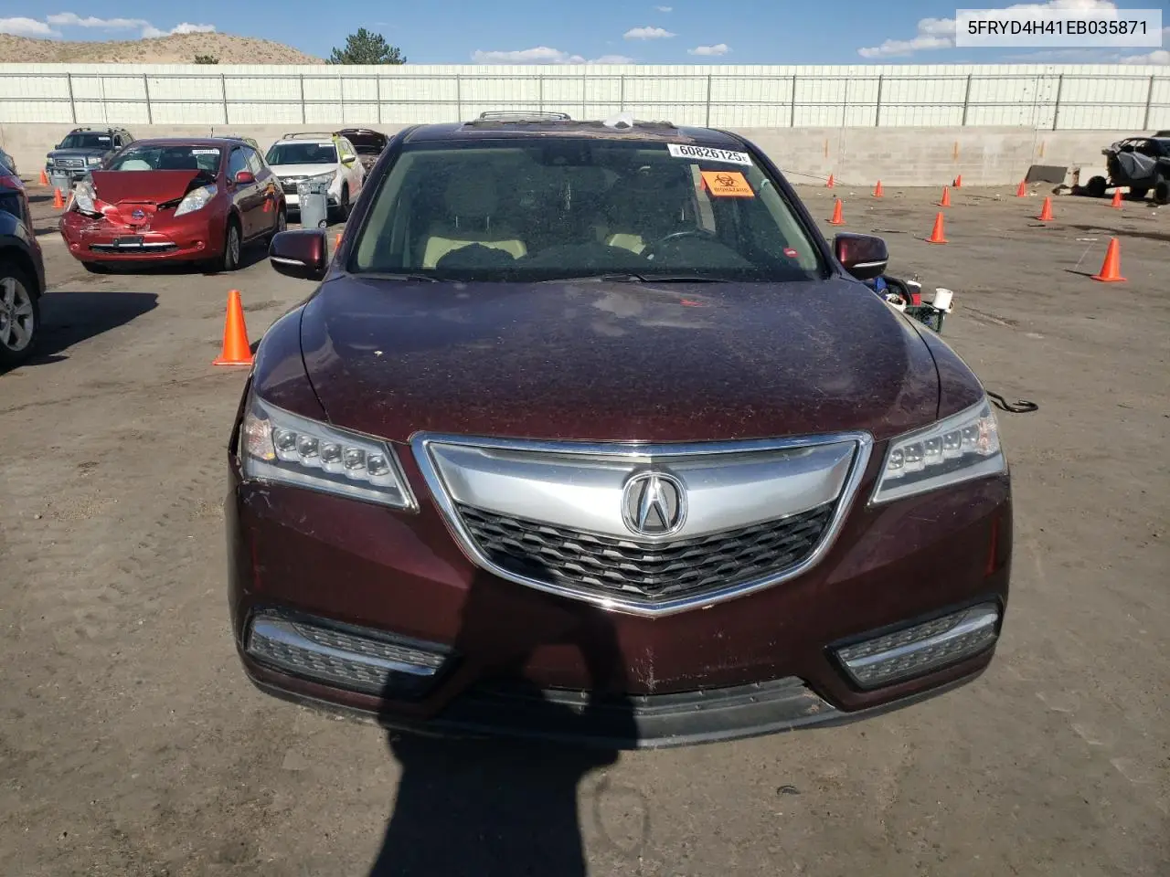 2014 Acura Mdx Technology VIN: 5FRYD4H41EB035871 Lot: 60826125