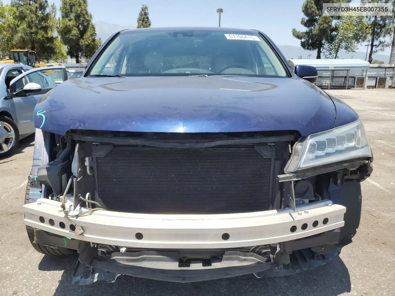 2014 Acura Mdx Technology VIN: 5FRYD3H45EB007355 Lot: 61106415