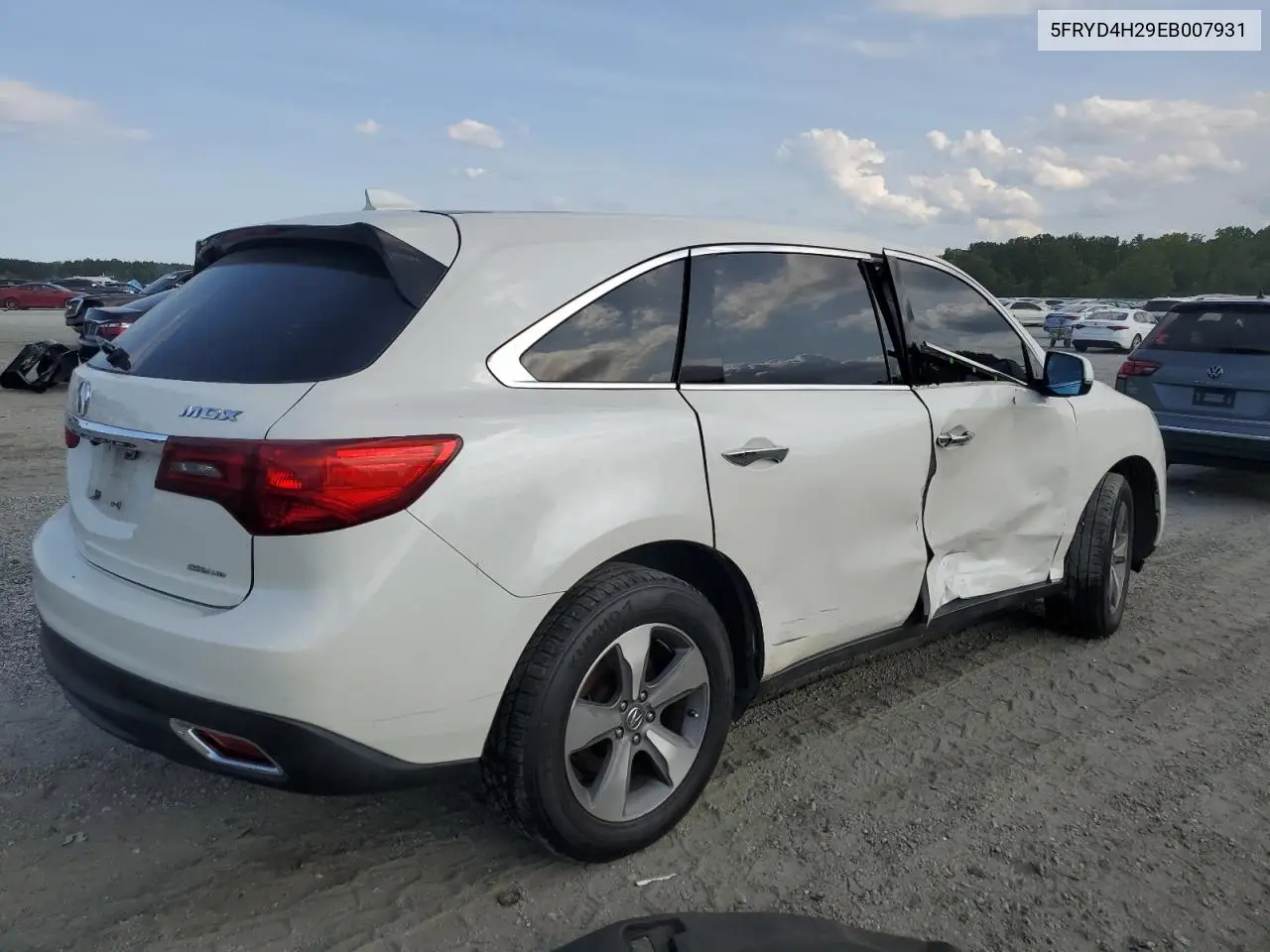 2014 Acura Mdx VIN: 5FRYD4H29EB007931 Lot: 61364155