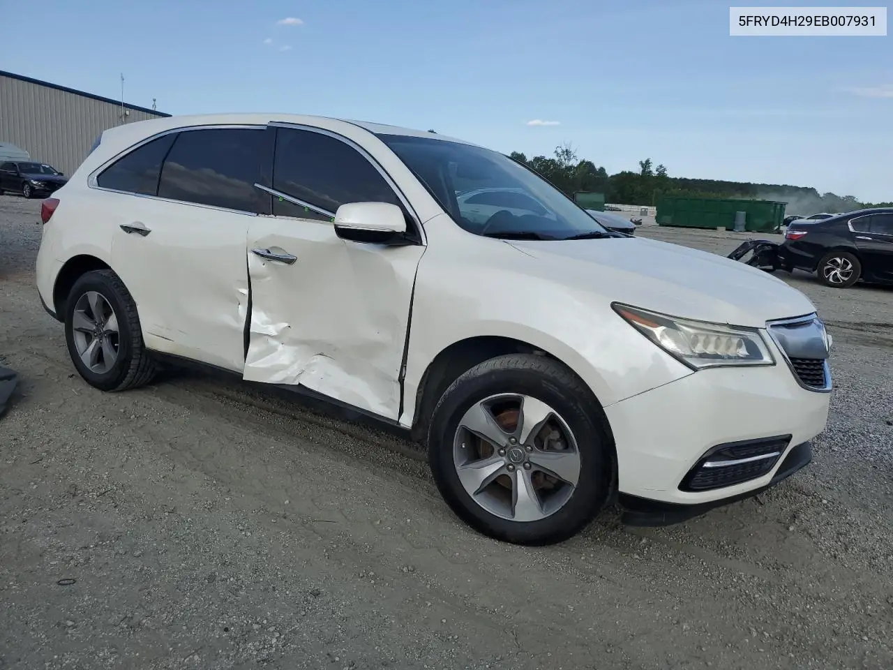 2014 Acura Mdx VIN: 5FRYD4H29EB007931 Lot: 61364155