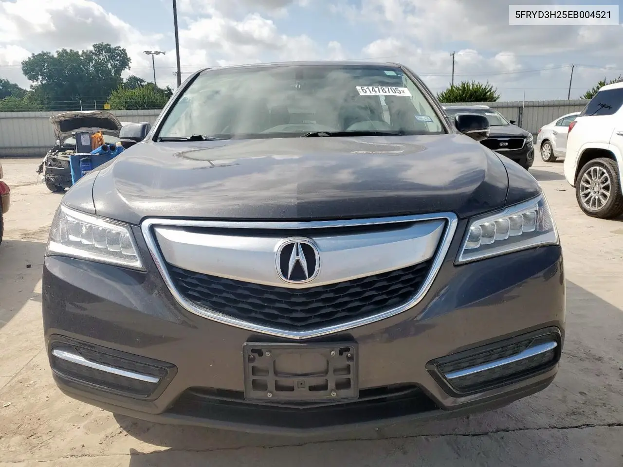 2014 Acura Mdx VIN: 5FRYD3H25EB004521 Lot: 61478705